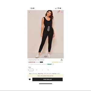 Drawstring waist tank jumpsuit